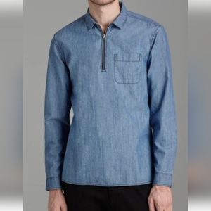 Frank&Oak denim pop over shirt XL